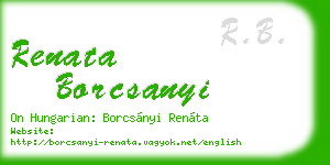 renata borcsanyi business card